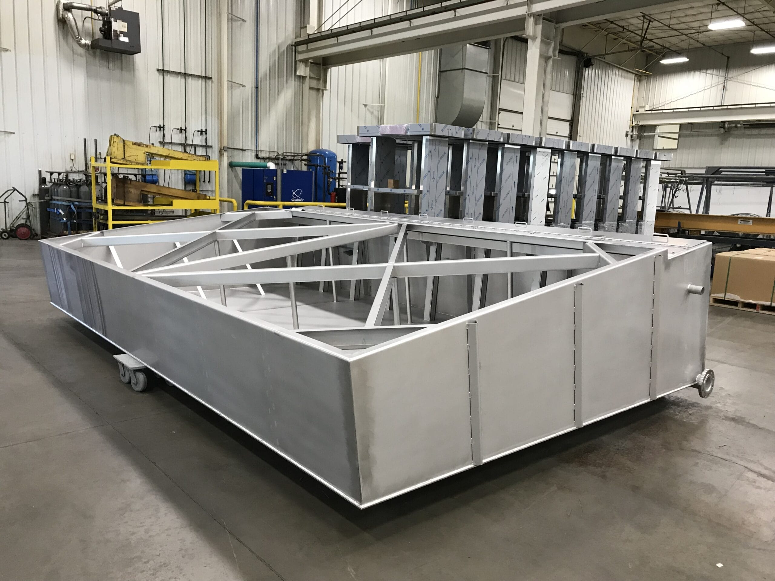 Stainless holding tank for canning industry; fully dip-passivated.